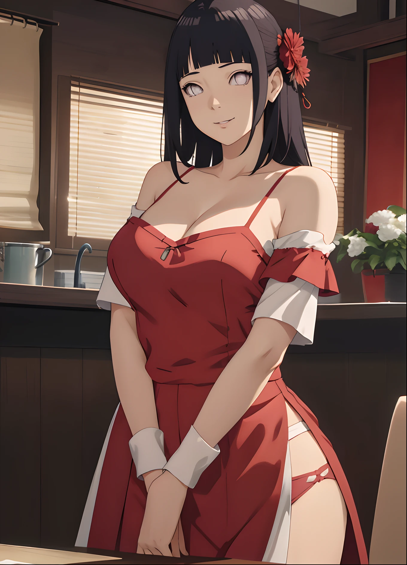 tmasterpiece， hoang lap ， （Complicated details），camisole （rich colourful），Off-the-shoulder attire，Large breasts，Lysis membrane illumination， the Extremely Detailed CG Unity 8K Wallpapers ， hyouka\（Boruto\）， 1girll， 独奏，Be red in the face，looks into camera，ssmile