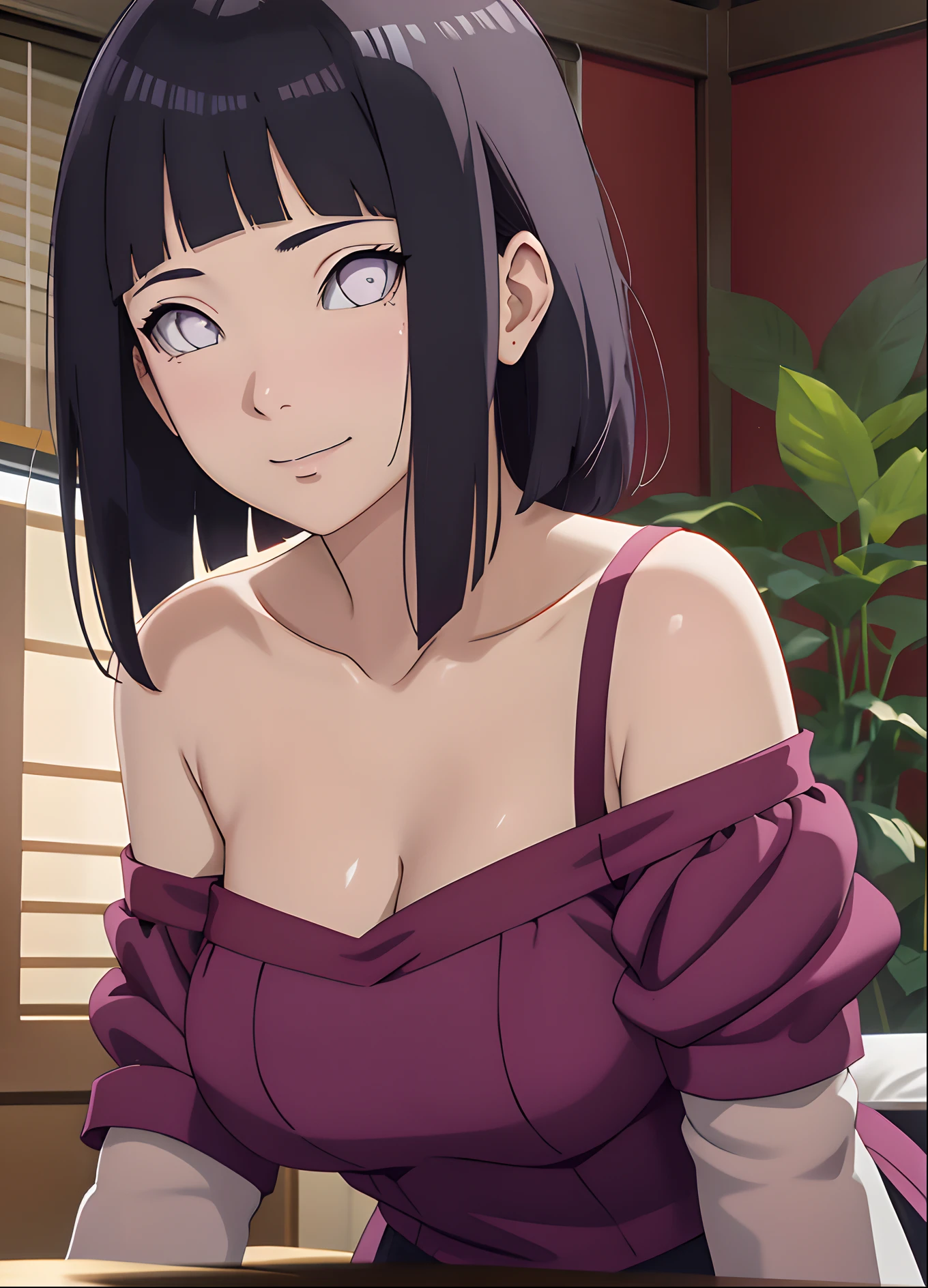 tmasterpiece， hoang lap ， （Complicated details），camisole （rich colourful），Off-the-shoulder attire，Large breasts，Lysis membrane illumination， the Extremely Detailed CG Unity 8K Wallpapers ， hyouka\（Boruto\）， 1girll， 独奏，Be red in the face，looks into camera，ssmile