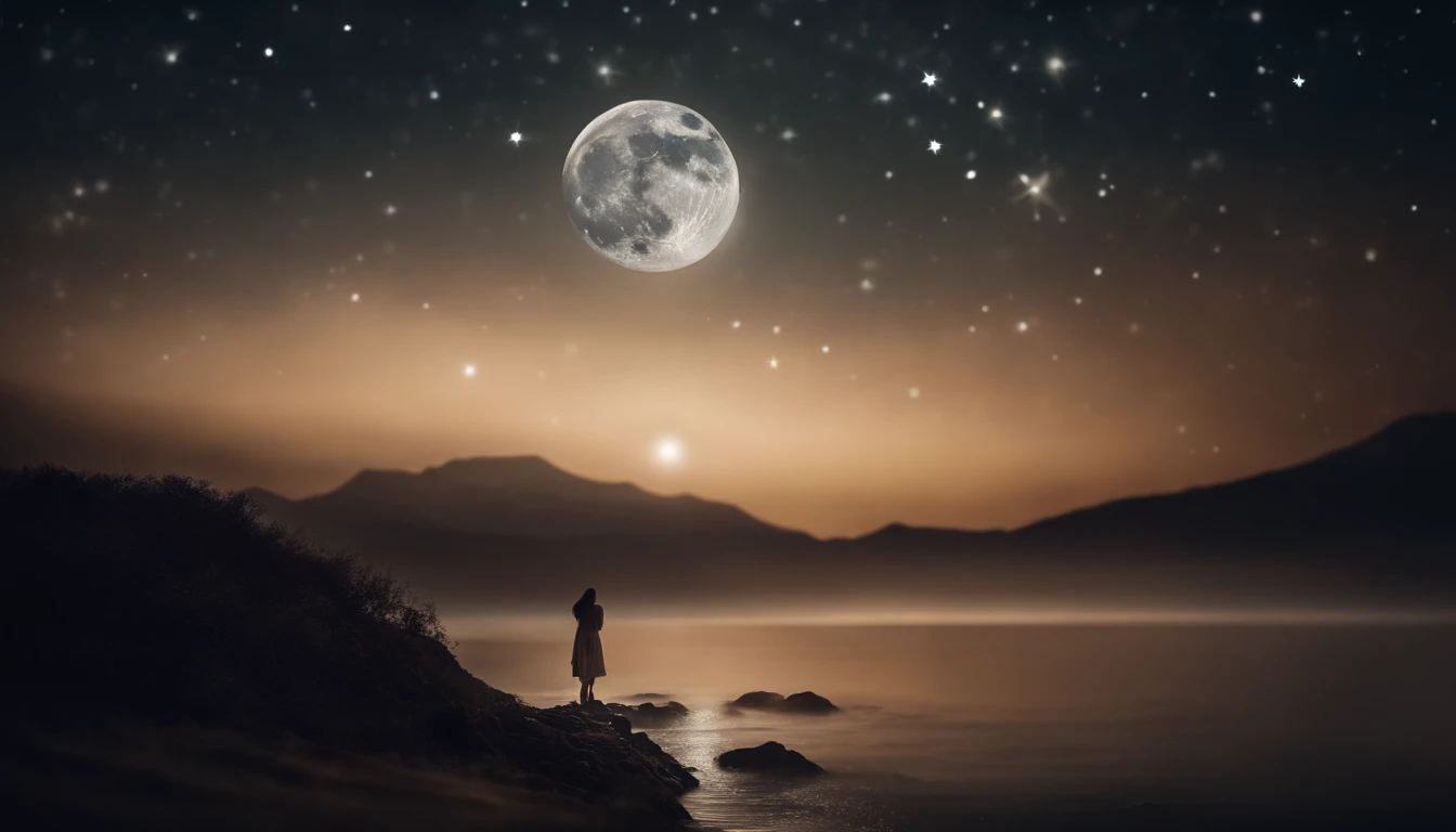 Midnight with the Moon and Stars Dancing