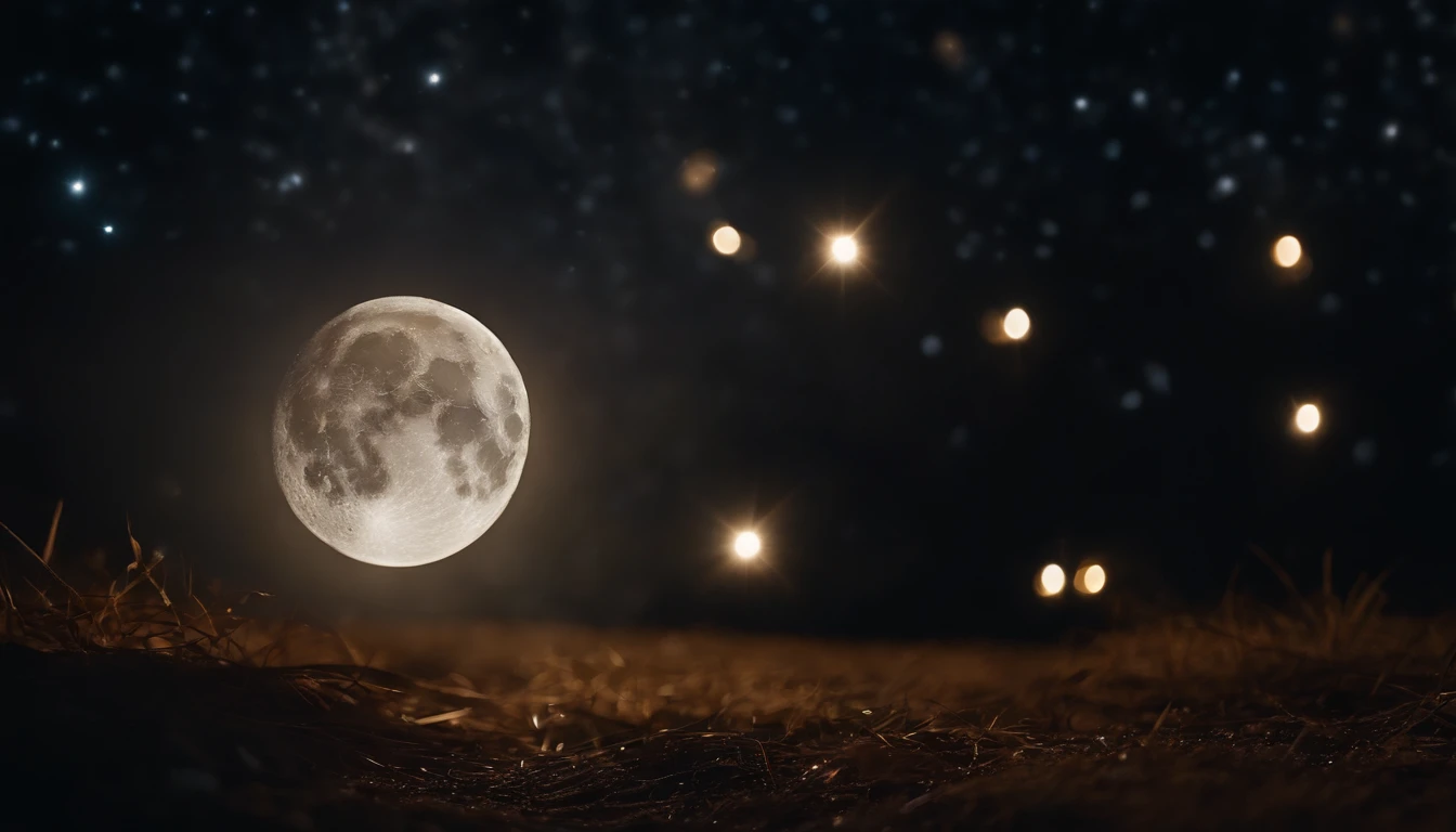 The moon and stars dance at midnight
