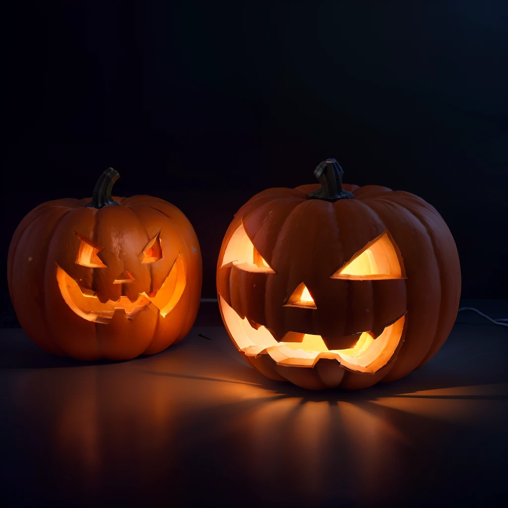 top-quality,masutepiece,独奏,((Jack-o'-lantern,Orange pumpkin:1.3､Peeler Candle,Ball Candle))),longshot, (low angles), (top down), Realistic scale,Significant shrinkage:1.5、photos realistic、Super Detail, Realistic, Super realistic, lifelike rendering, (((darkened room:1.3))),Professional Photographer