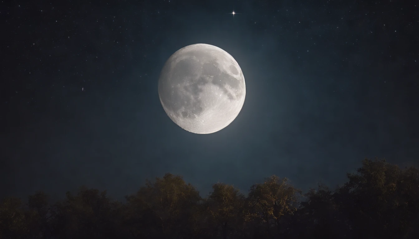 The moon and stars dance at midnight