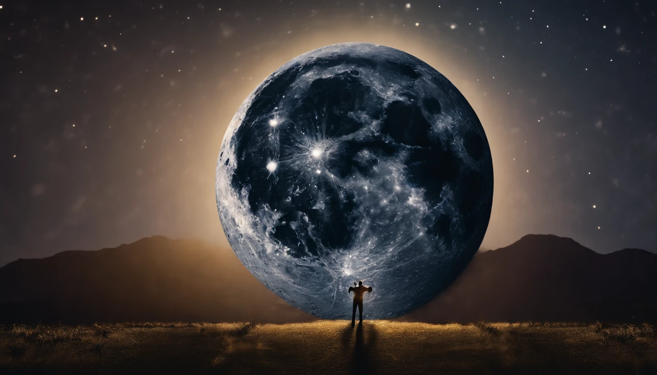 The moon and stars dance at midnight