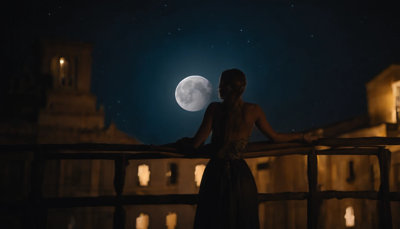 The moon and stars dance at midnight