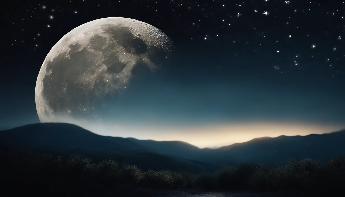 The moon and stars dance at midnight