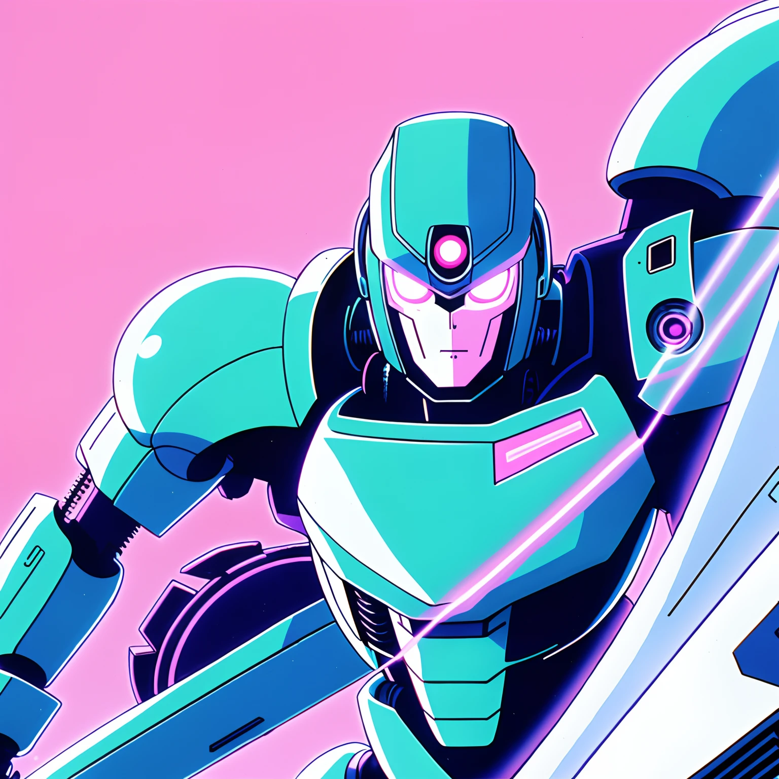 muted pastel colors, retro anime, 1990s anime, 1980s anime, brush strokes,
1 cyborg monster