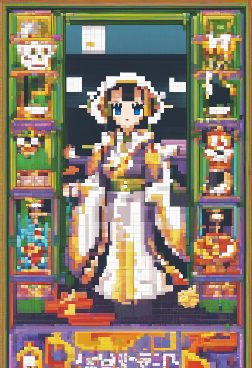 (masutepiece, of the highest quality, Best Quality), pixels,Pixel art,1girl in,Full body,Bandai Sgt. Keroro Plastic Collection 15 Tamamarobo Mk. II Japan