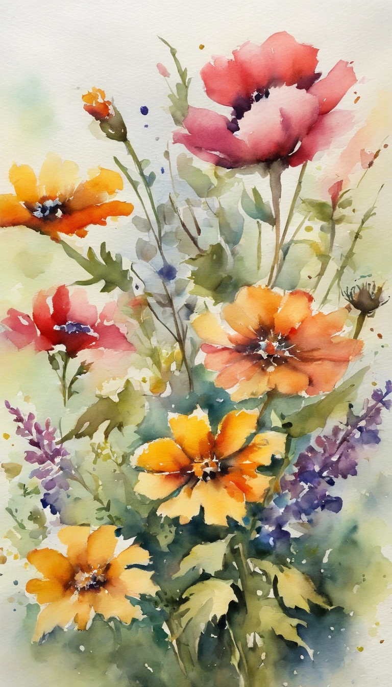 A bouquet of wildflowers,colorful,Close-up