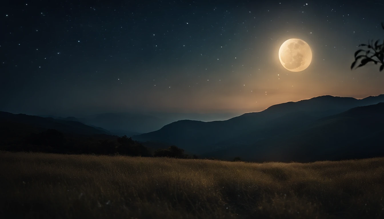 mid night、The moon and stars flutter