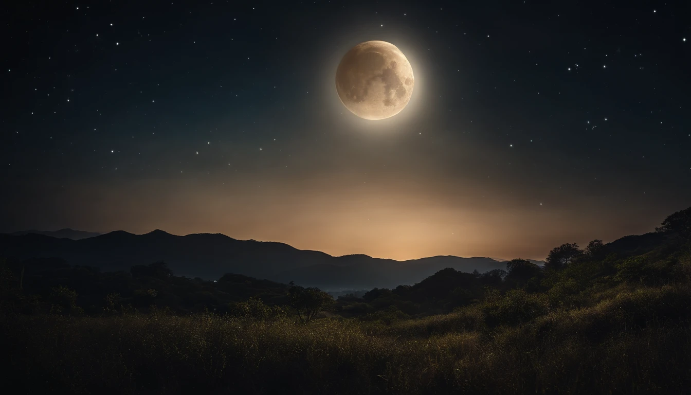mid night、The moon and stars flutter