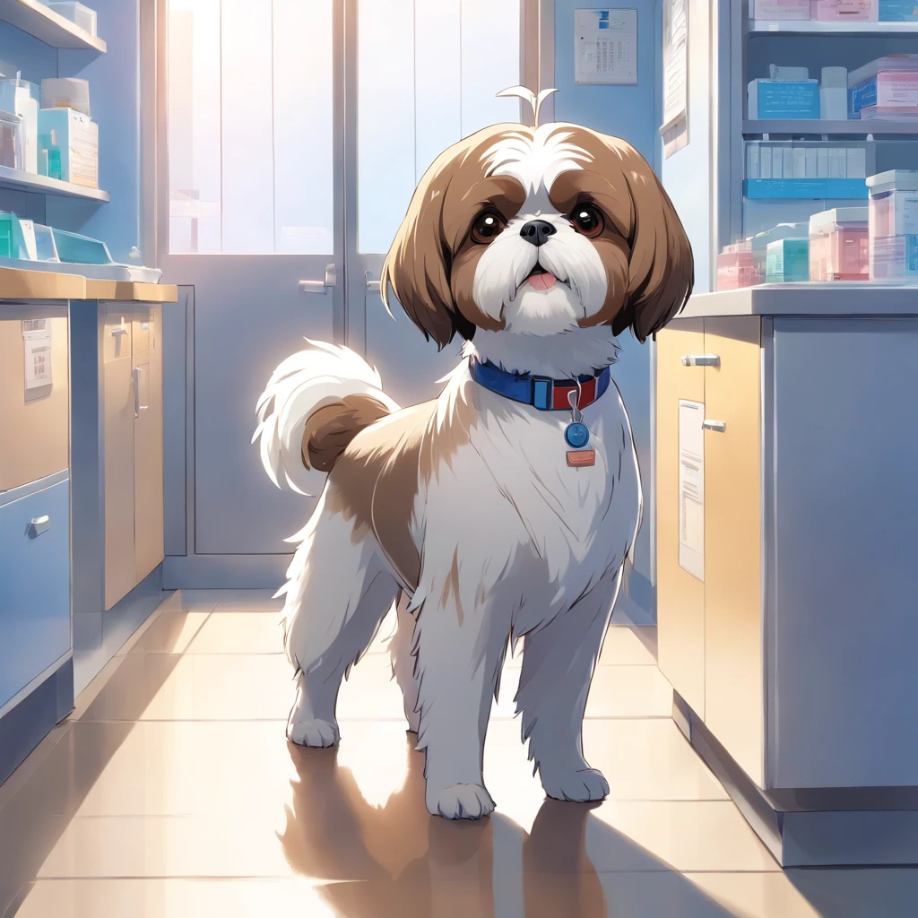 Elderly Shih Tzu at the vet