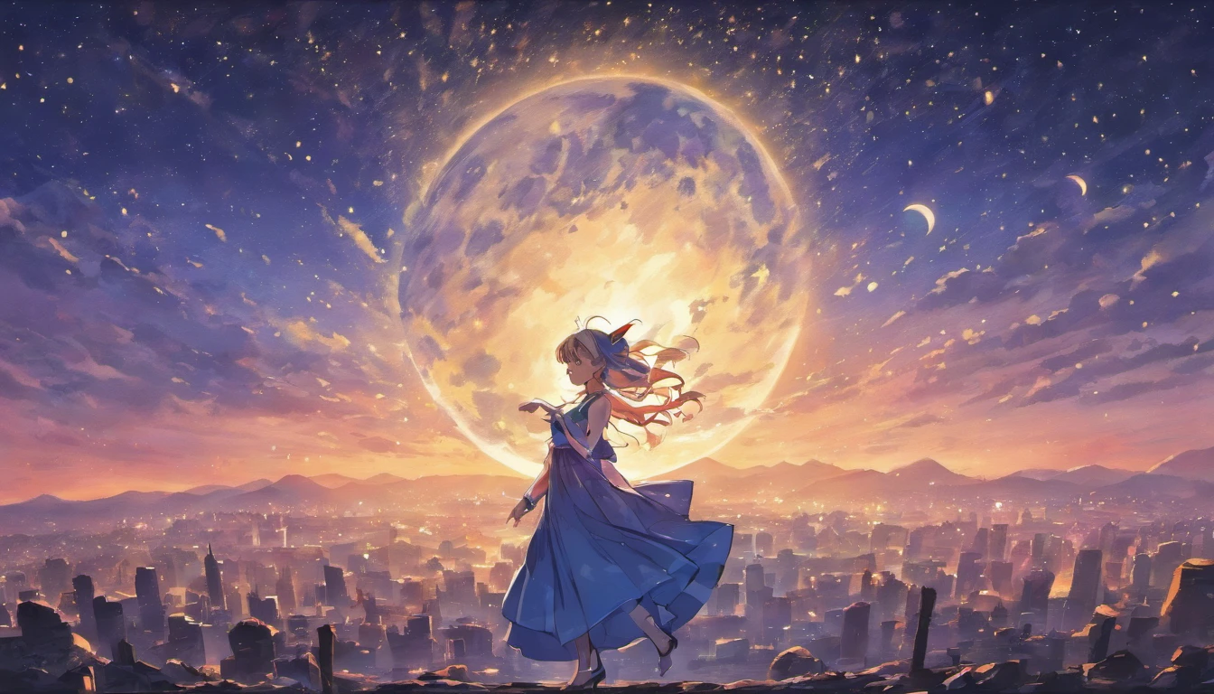 The moon and stars dance at midnight