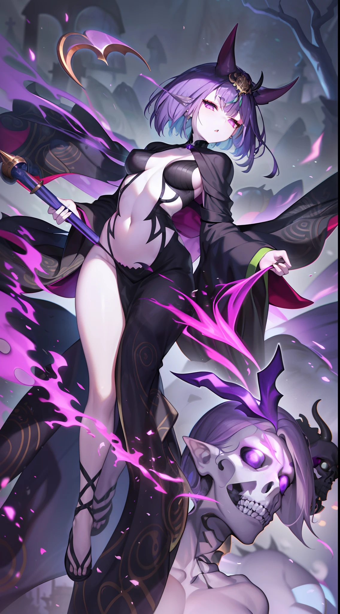 masterpiece++、top-quality++、ultra-definition++、ultra-definition++、4k++、8k++、from side、(Background Focus)++、(View of a woman's buttocks from below)+、Pale skin wrapped in black robes emitting purple aura in midnight graveyard of sexy clothes destroying city々Cast a necromancer spell surrounded by skeletons、Pale skin wrapped in a full-body black robe that emits a purple aura in the graveyard at midnight々Necromancer rune surrounded by skeletons、Pale skin wrapped in a full-body black robe that emits a purple aura in the graveyard at midnight々Necromancer magic surrounded by skeletons、Pale skin wrapped in a full-body black robe that emits a purple aura in the graveyard of the middle of the night flying above々Necromancer Goddess Surrounded by Skeletons、Pale skin wrapped in a full-body black robe that emits a purple aura in the graveyard at midnight々Necromancer Sorcerer Surrounded by Skeletons、Pale skin wrapped in a full-body black robe that emits a purple aura in the graveyard at midnight々Necromancer surrounded by skeletons、detailed fantasy art、fantasy art style、Blakepale skin wrapped in a full-body black robe that emits a purple aura in a beautiful ancient midnight graveyard々Necromancer witch surrounded by skeletons、Pale skin wrapped in a full-body black robe that emits a purple aura in the graveyard at midnight々Queen Necromancer Surrounded by Skeletons、Fantasy Art Behans、Pale skin wrapped in a full-body black robe that emits a purple aura in a beautiful midnight graveyard々Necromancer Sorcerer Surrounded by Skeletons、Pale skin wrapped in a full-body black robe that emits a purple aura in a beautiful midnight graveyard々Necromancer Sorcerer Surrounded by Skeletons、Pale skin wrapped in a full-body black robe that emits a purple aura in a shiny floating midnight graveyard々Fragments of the Necromancer Goddess Surrounded by Skeletons、Pale skin wrapped in a full-body black robe that emits a purple aura in the graveyard at midnight々Necromancer magic circle surrounded by skeletons、