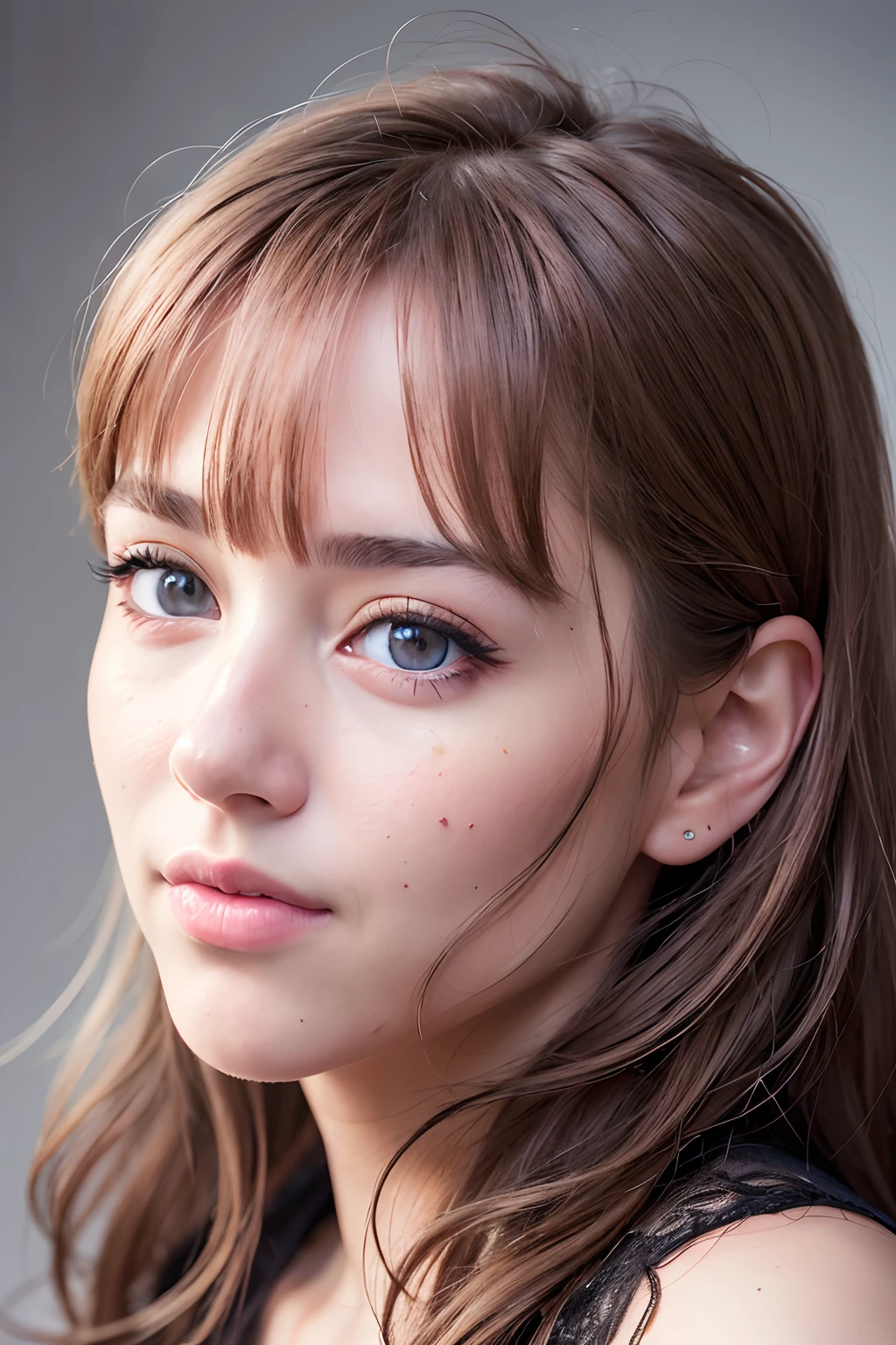 (realistic, photo-realistic:1.37),(8k, RAW photo, best quality, masterpiece:1.2), cute, ultra-detailed,heart-shaped pupils,physically-based rendering, ultra high res, kodakvision color, shot on Arricam LT Camera, bokeh, sharp focus,
looking at viewer,photorealistic,realistic, solo, photorealistic, best quality,extremely detailed face,extremely detailed eyes and face, beautiful detailed eyes,absurdres, incredibly absurdres,haunting smile,Messy hair, floating hair, ,