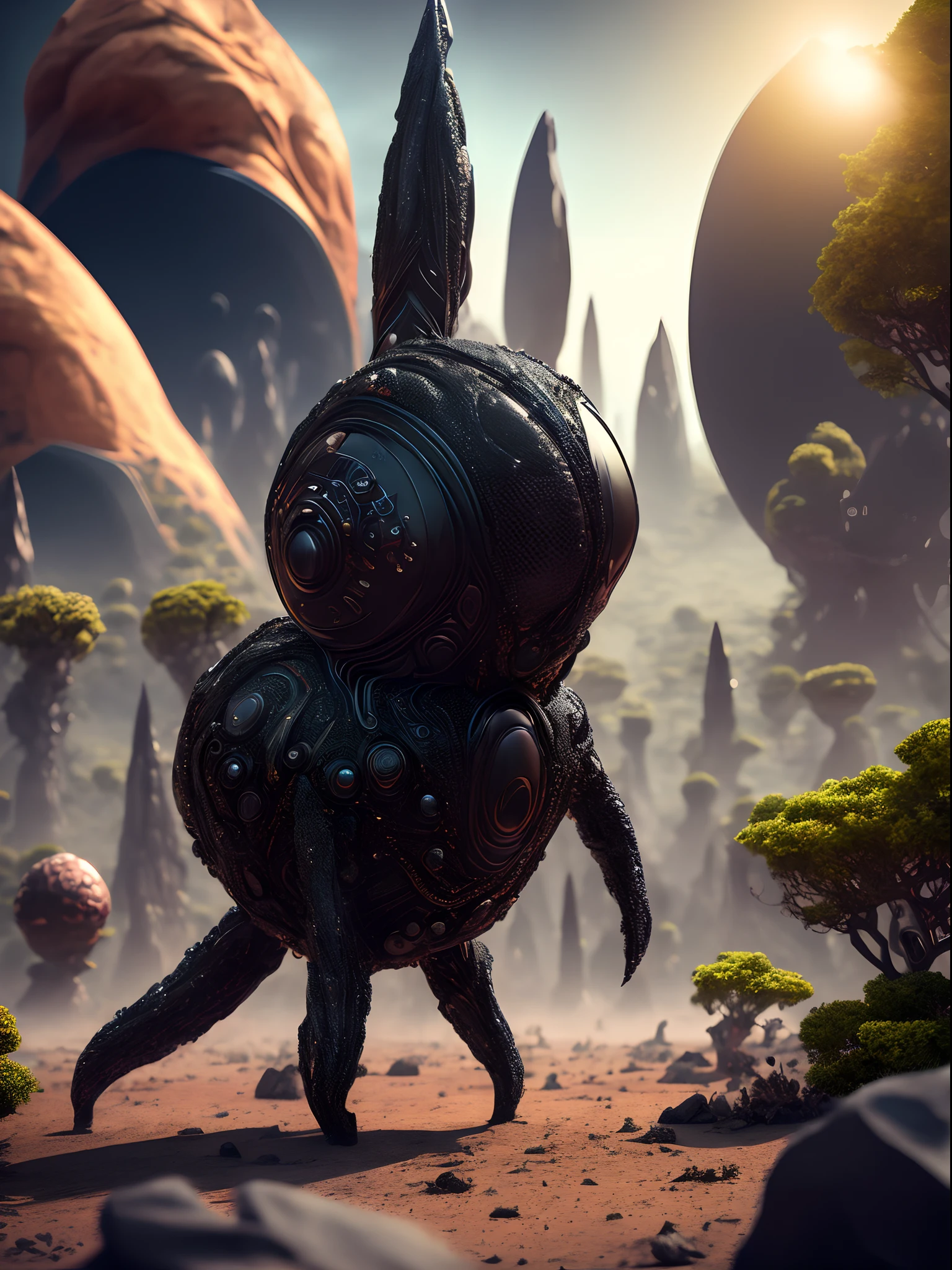 Black sticky creature, Extraterrestrials, PROTEAN, Unknown civilization, Undiscovered planets, Absurd forms, Not found in nature, 8K, 16 K, awardwinning, Best Quality, hight resolution, Super Detail, masutepiece