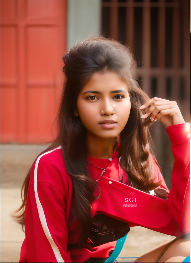 arafed woman sitting on the ground with a red purse, indian girl with brown skin, with accurate face, with lovely look, attractive girl, candid picture, very beautiful girl, candid photograph, candid photo, taken with canon 8 0 d, student, actress, female model, indian, photo of young woman, assamese aesthetic, with long hair, teenage girl