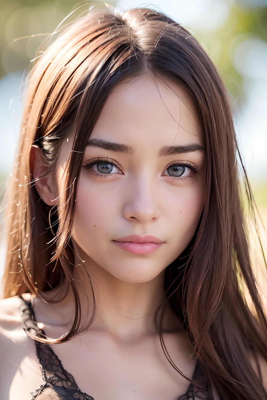 (realistic, photo-realistic:1.37),(8k, RAW photo, best quality, masterpiece:1.2), cute, ultra-detailed,heart-shaped pupils,physically-based rendering, ultra high res, kodakvision color, shot on Arricam LT Camera, bokeh, sharp focus,
looking at viewer,photorealistic,realistic, solo, photorealistic, best quality,extremely detailed face,extremely detailed eyes and face, beautiful detailed eyes,absurdres, incredibly absurdres,haunting smile,Messy hair, floating hair, ,