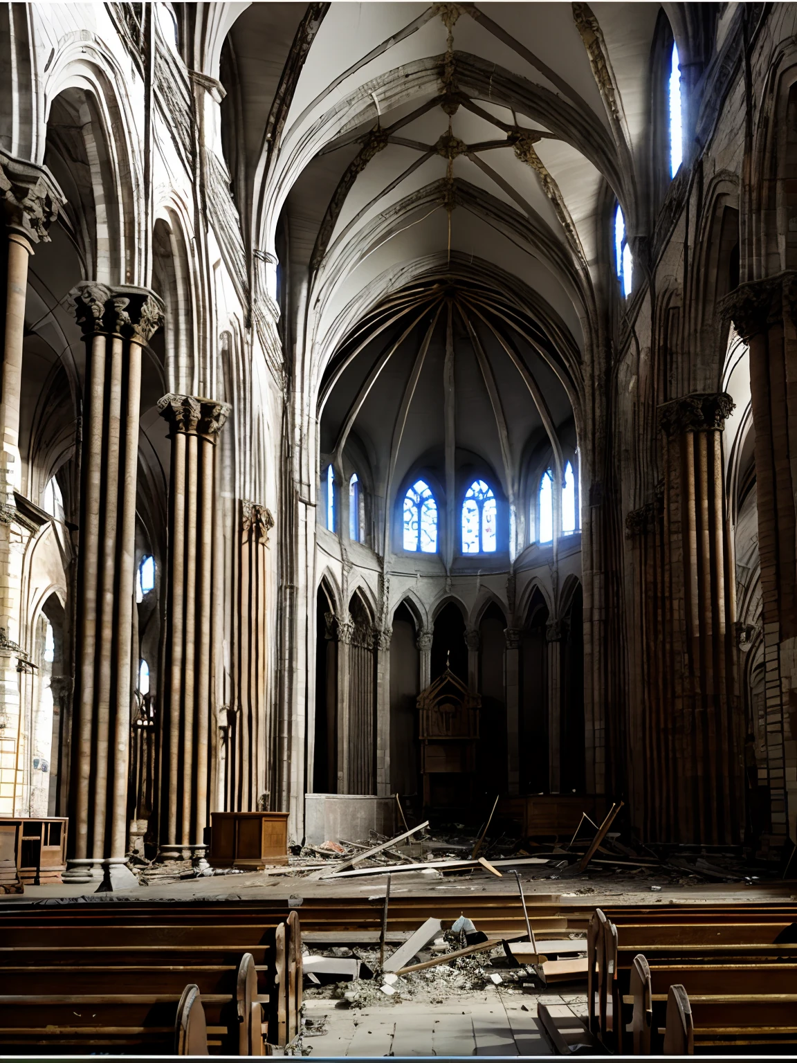 Stage of the destroyed church