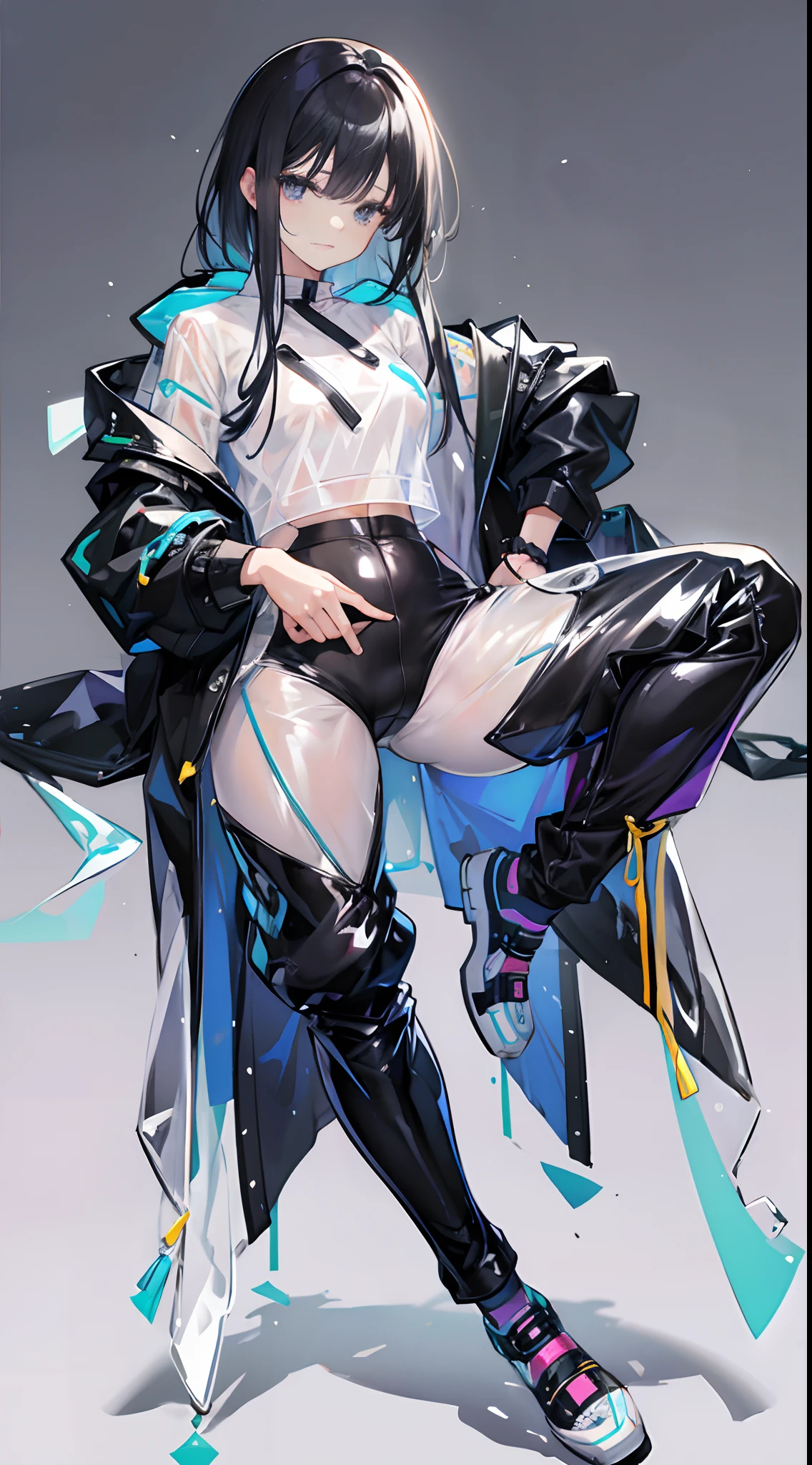 Clear plastic raincoat,Clear plastic flared pants,raincoat,Flared pants