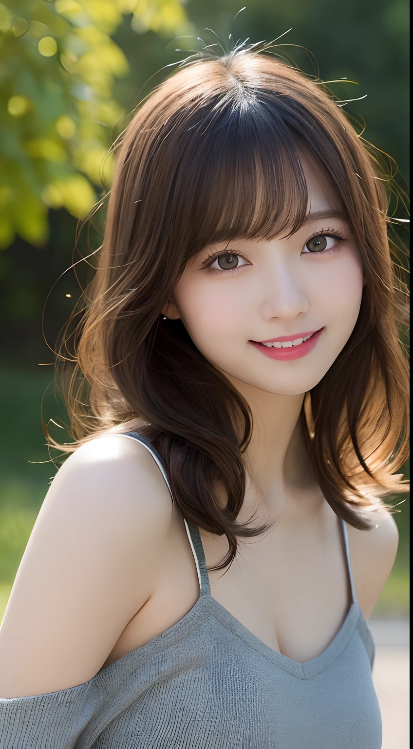 masutepiece, Best Quality, Illustration, Ultra-detailed, finely detail, hight resolution, 8K Wallpaper, Perfect dynamic composition, Beautiful detailed eyes, Women's Fashion🍂,Medium wavy hair,small tits、Natural Color Lip, Bold sexy poses,Smile,Live performance venue、20 years girl、Cute、Sexy shot looking at camera、Slender body type、Hair soaring in the wind、Gravure Model Pose
