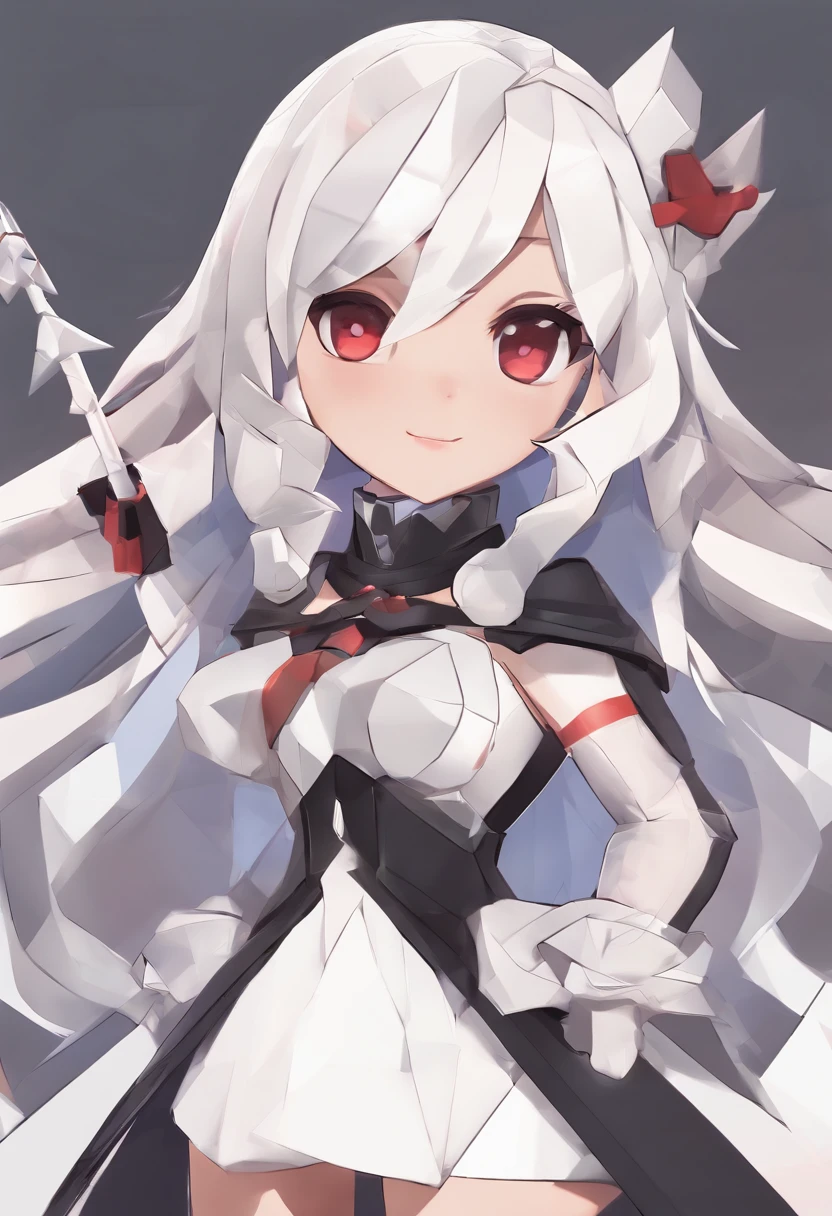 1girll, (Chibi:1.3),telegraph
Viewer View, Blushing, Smile, :D and, Open your mouth
magical girl, white hair, The long-haired, Red pupils,
while looking at the viewer,