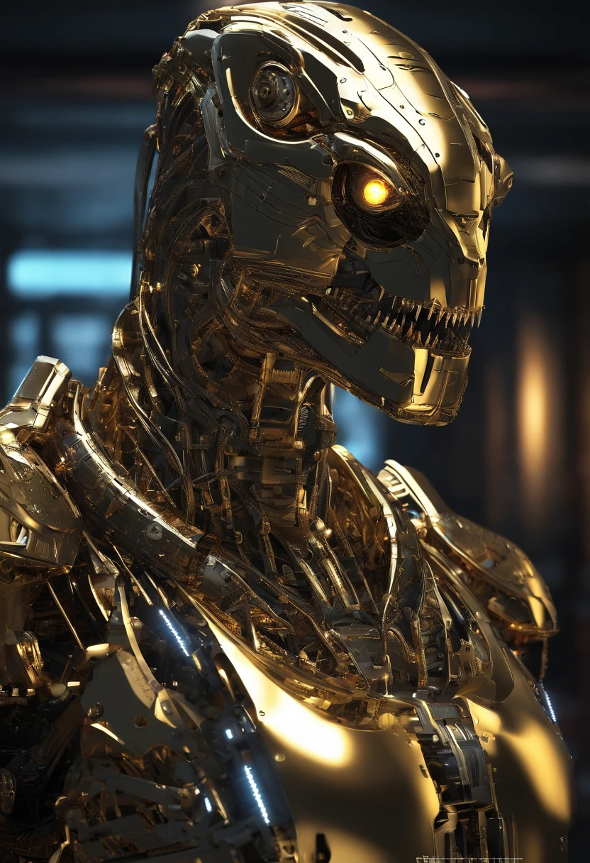 tyrannosarus rex ,t-rex,Made in gold,Movie lighting