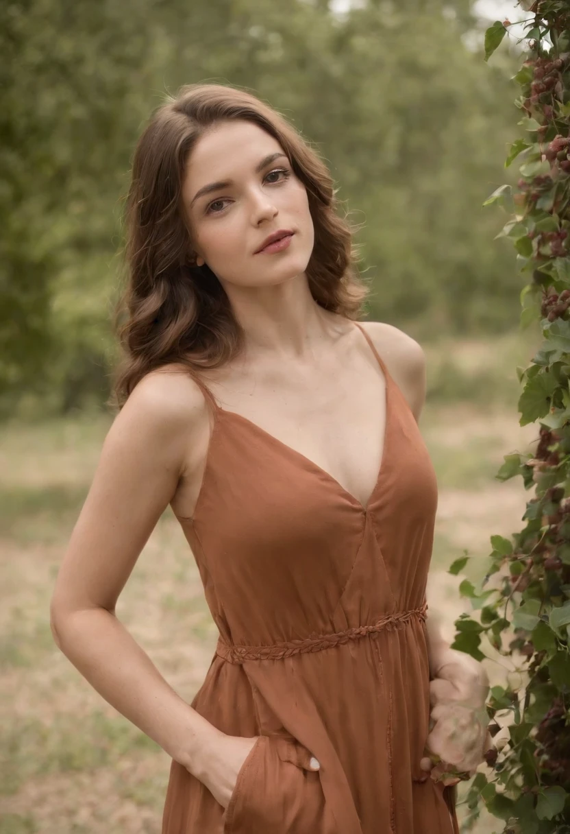 (((uma ferida avermelhada profunda atravessa sua bochecha esquerda))) tiro de corpo inteiro, tez justa, mulher em torno de 19 anos, nome Lyra, Cabelo de gengibre natural, olhos verdes distintos, wearing summer dress, no-bra, slender and graceful, Beautiful, Slighlty sexualmente excitada, medium breasts, luz de velas em um ambiente medieval, Ultra sharp focus, tiro realista,roupas transparente cores tetradicas (cicatriz:1.4)