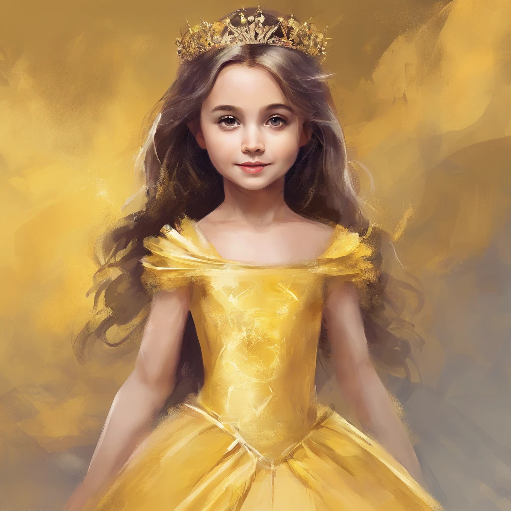  princess girl, yellow gown