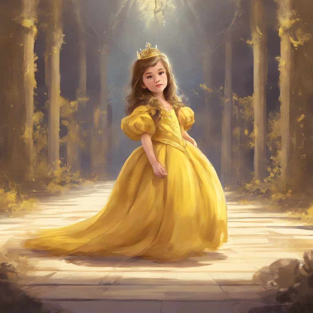 Baby princess girl, yellow gown
