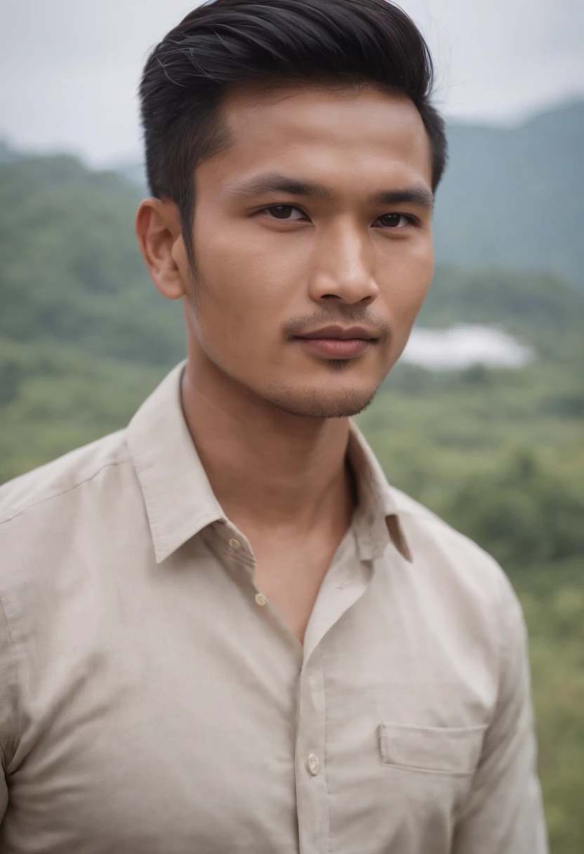Manipuri handsom men, 30 year old, slim body, long shirt, high quality.