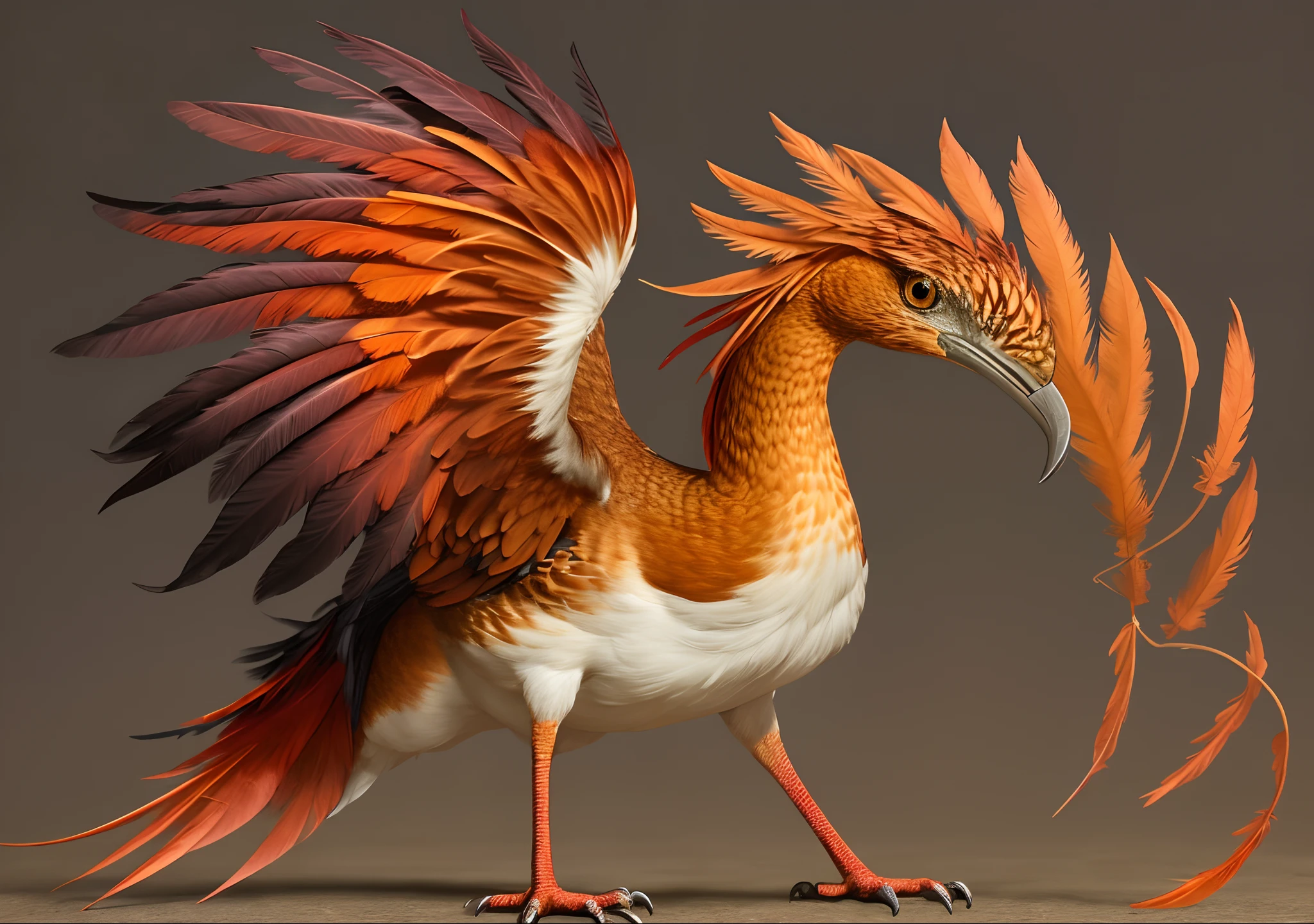 cockatrice, red and orange feathers, ffviii, final fantasy viii, full body --auto --s2