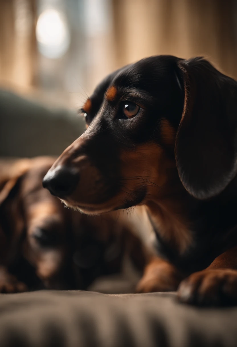 dachshund femea amamentando ultra realista 8k