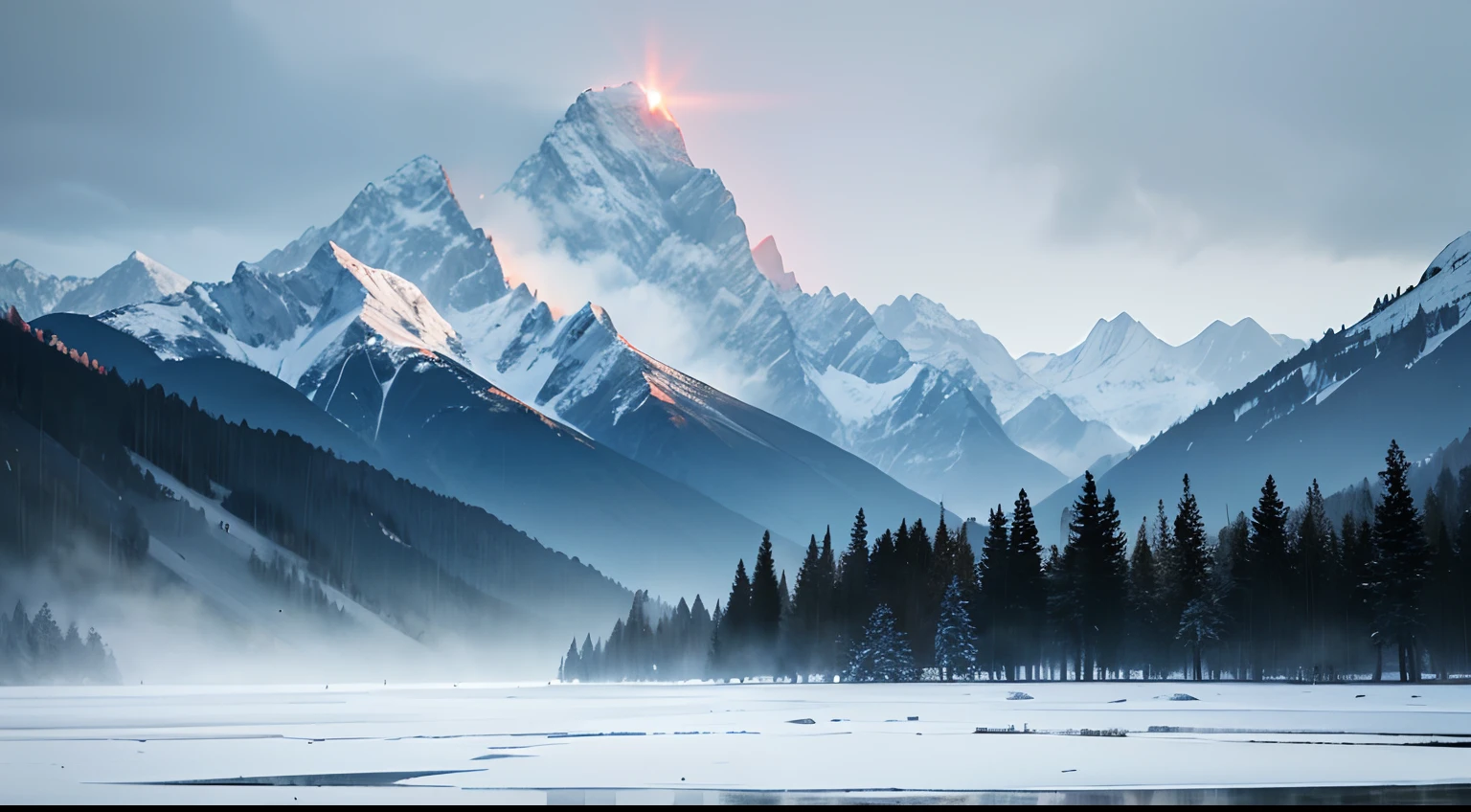 The Alps on a rainy day