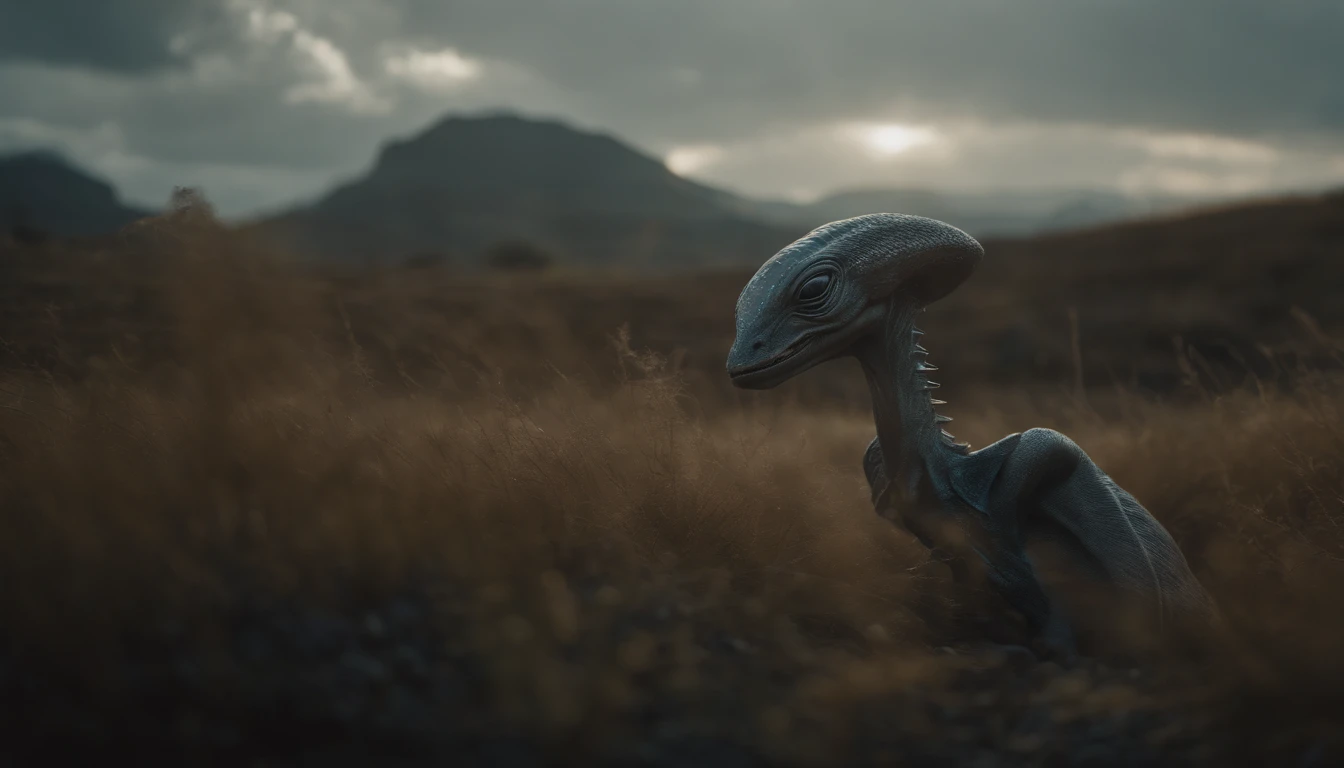 Translucent ethereal alien creatures,中景 the scene is,Full body like, highly detailed surreal vfx,oc rendered,Shot with 70 mm - AR 16:9 --q 2 --s 1000