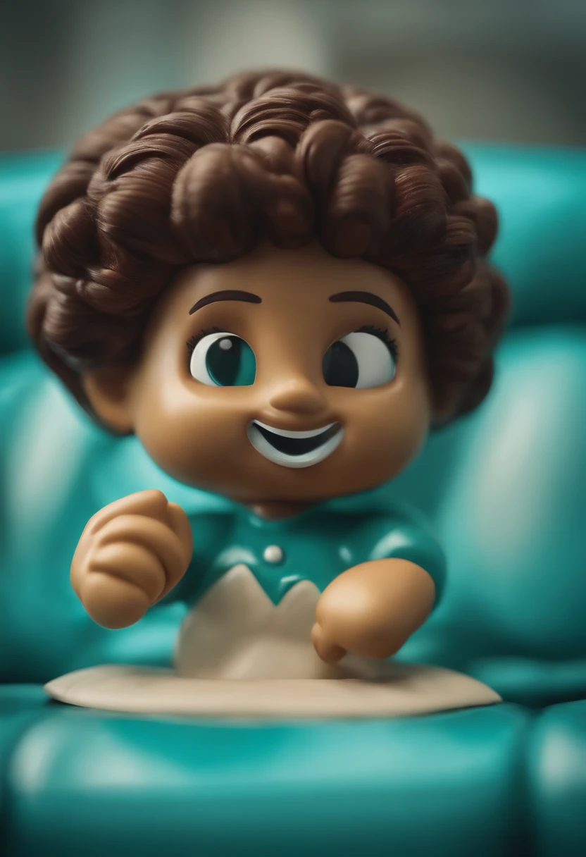 a very real emoji with a brave and trivial appearance, turquoise in color and plastic in appearance, super real details, high definition