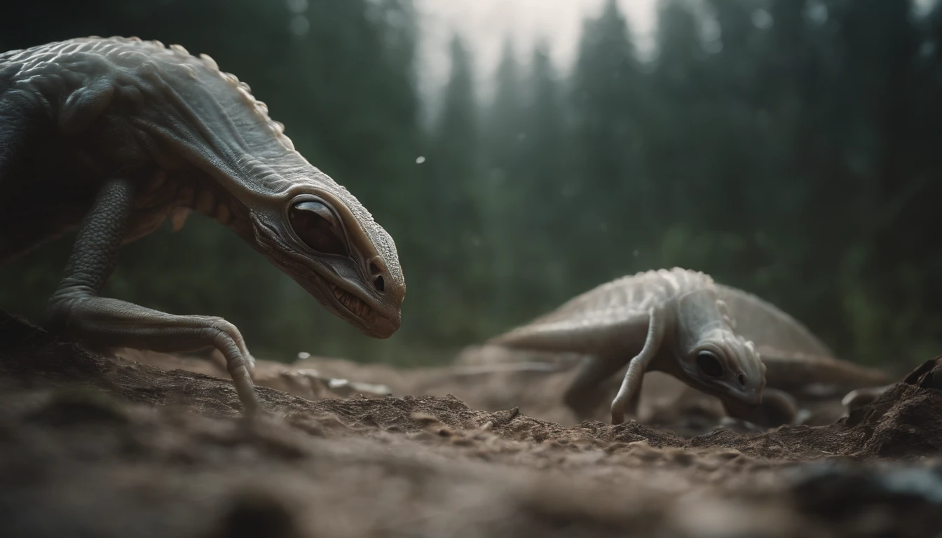 Translucent ethereal alien creatures,中景 the scene is,Full body like, highly detailed surreal vfx,oc rendered,Shot with 70 mm - AR 16:9 --q 2 --s 1000