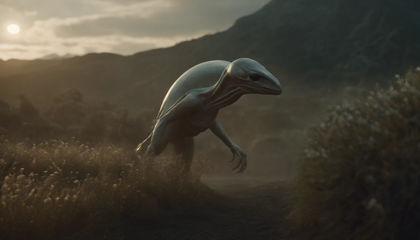 Translucent ethereal alien creatures,中景 the scene is,Full body like, highly detailed surreal vfx,oc rendered,Shot with 70 mm - AR 16:9 --q 2 --s 1000