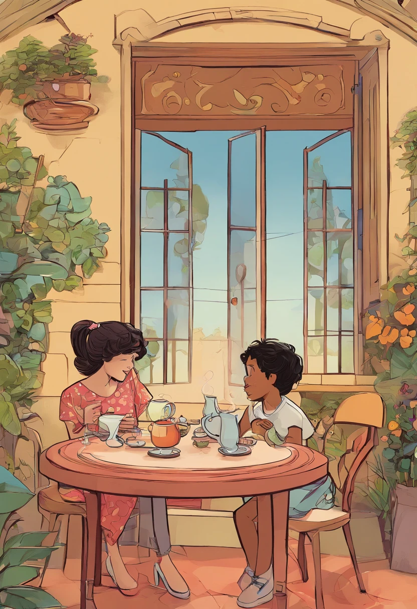There's a girl holding a glass in her hand, Valentina Embaralhamento, Alanstands Guillen, drinking tea, lindo bonito, 2 anos, belos olhos enormes, stands ((drinking a cup of tea)), Taliyah, Zenra Taliyah, next to a cup, Por Lilia Alvarado, Ekaterina, bonito bonito, Liana