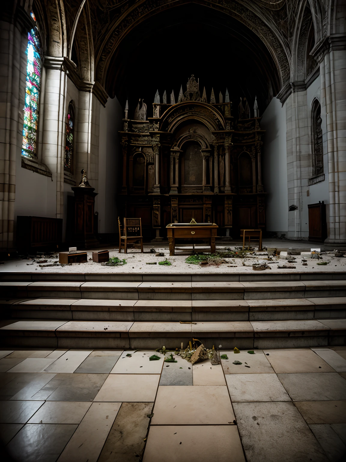 destroyed altar