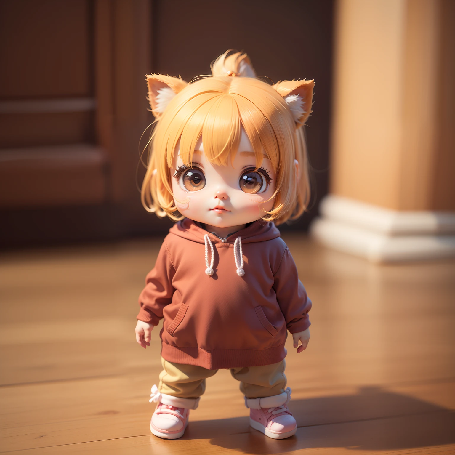 (Best Quality), (masutepiece), Charming chibi animation of cute baby with camel face, (Chibi 3D): 1.3, (A detailed face:1.2), (Standing posture:1.1), Randomly selected backgrounds