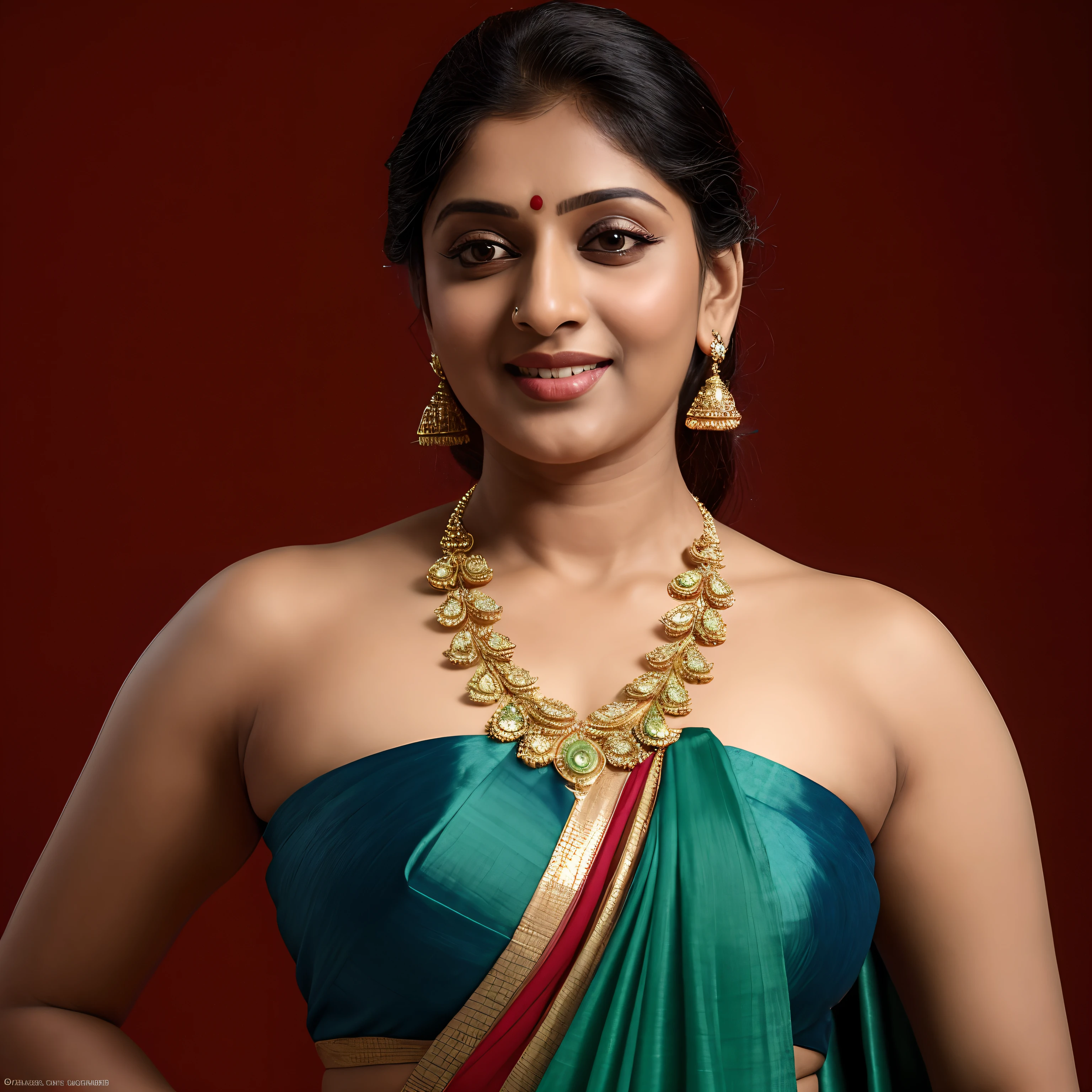 Looks like Anushka Shetty, Photographic recreation shoot Inspired from art by mohanan manimala, sensual pleasure, best quality, sleeveless blouse, off shoulder dress, queen of Lust, appealing physique, sultry woman, modern sleeveless blouse, her sensual & bold Avataar, extremely gorgeous and hot milf, modelshoot, profile photoshoot, mastershot, model photography, retouched, movie stills shoot, modelshoot Inspired by art of mohanan manimala, revealing clothes, her exposed charming figure, appealing physique, pale skin, Beautiful lady, extremely gorgeous woman, mallu traditional wear, party wear, summer party wear, designer saree, sexy woman, wedding party wear, hot sleeveless blouse, sexy designer dress, designer blouse, braless, hot party wear, spotless skin, designer sari, fashion saree, 45 years old, sexy sleeveless blouse, armpits exposing, modern Indian aunties, sexy Indian housewife, desi bhabhi hot, sexy giant woman like figure, seductive body, wearing palla, Indian traditional bandeau crop top bra, huge breast, milk tank, mallu woman, mallu actress, mallu aunty, mallu sari model, mallu actress, lusty, perfect thick body, fleshy figure, highly detailed, intricate, flawless, pheromones dropping figure, seductive expression, beautiful face, juicy figure, perfect face, perfect eyes, perfect fingers, round shaped face, curvy, mallu bhabhi, mallu wife, mallu woman, mallu Beauty, Kerala Beauty, Kerala aunty , Kerala wife, skin texture, hot, small hairs on armpits visible, unshaved underarm, armpit crease, captivating, lusty, charming, attractive figure, mature woman, Kerala model, Kerala actress, nails can be hidden, queen of Lust, High clarity eyes, gigantic figure , extremely seductive, extremely seductive dress, flawless picture,