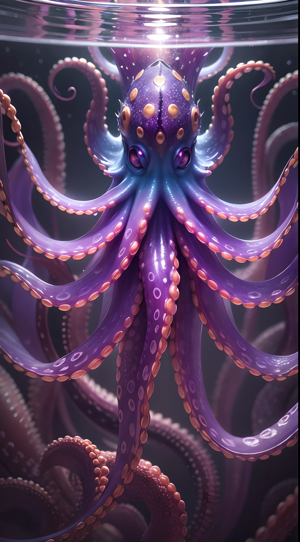 master part, best quality, [(A translucent purple octopus)+(((Vitreous skin)))] ,Luzes das estrelas，na cidade，fotorrealista, high resolution, circunstanciado, foco nítido