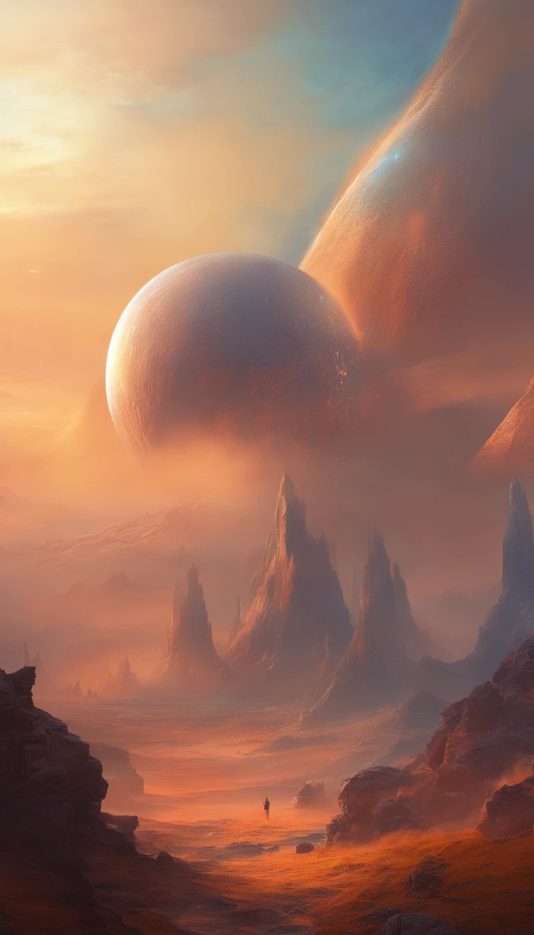 Barren alien planet,Translucent ethereal alien creatures,中景 the scene is,Full body like, highly detailed surreal vfx,oc rendered,Shot with 70 mm - AR 16:9 --q 2 --s 1000