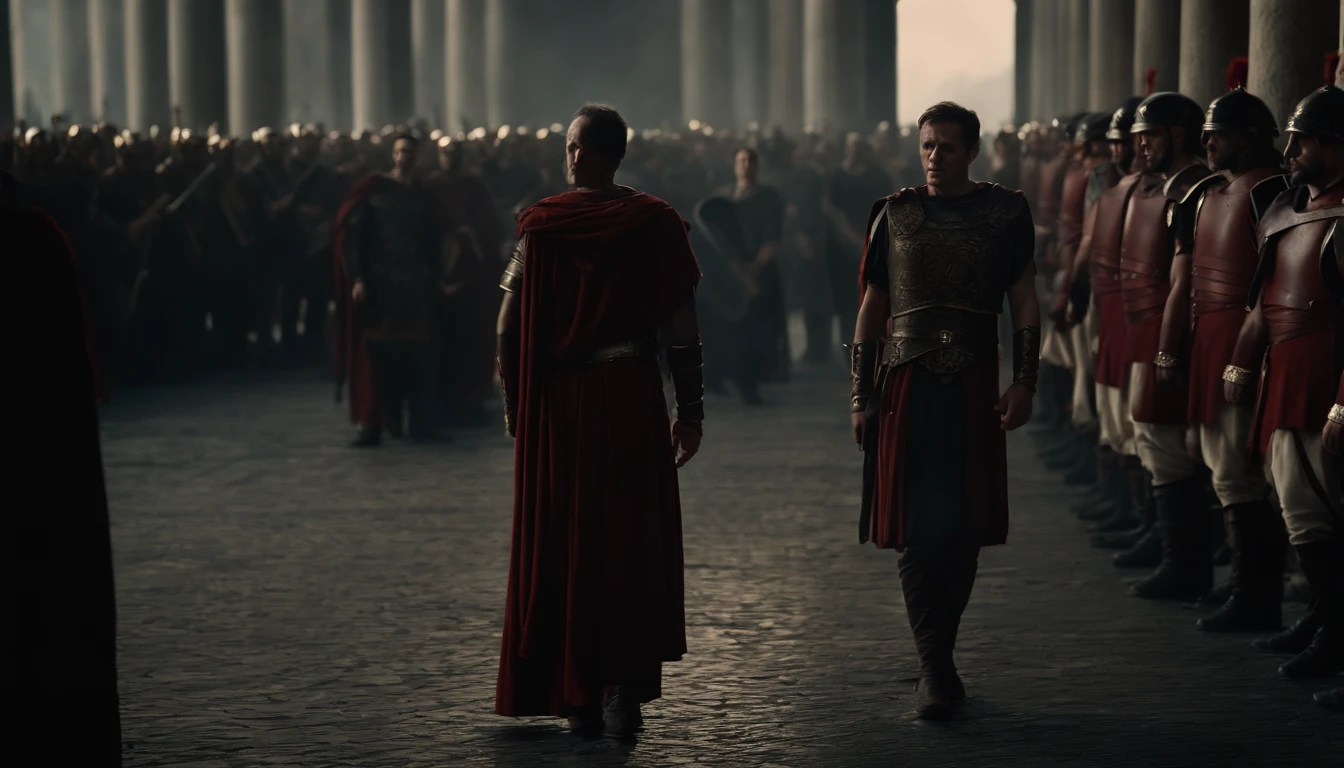 the betrayal of Julius Caesar by Marcus Brutus. Realistc