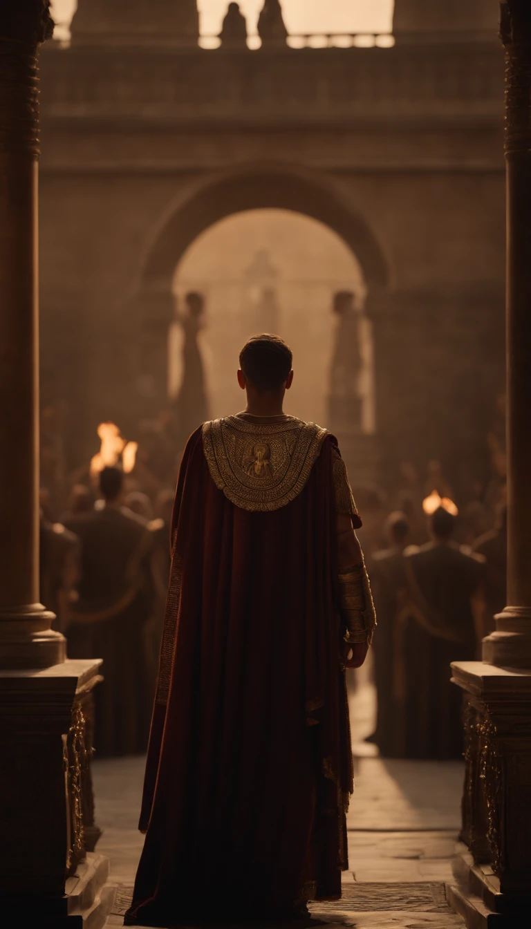 Uma arte do reinado de Augustus e suas conquistas significativas durante seu governo.