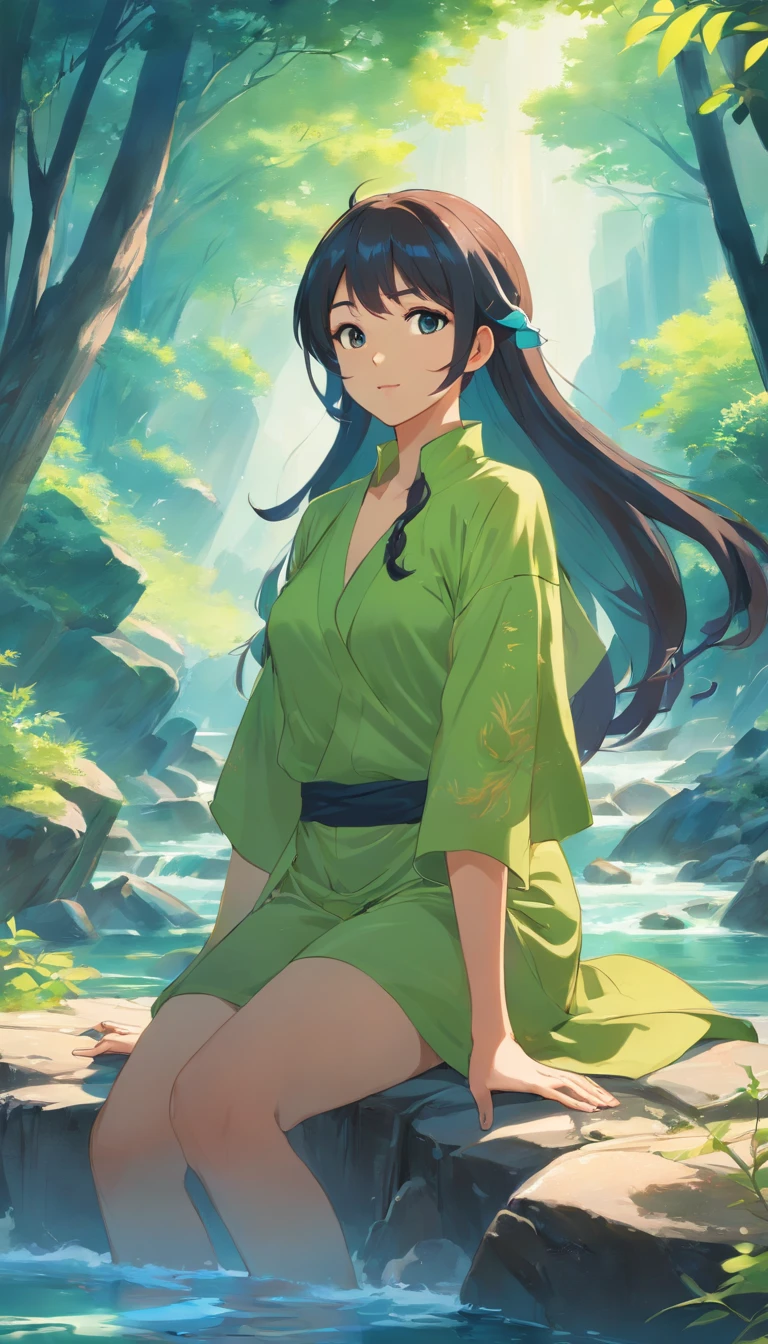 Draw a stylish woman, Sit in Kyle, Mountain Empress Mu Yanling, Goddess of the mountains, A real shot of the queen of the mountains, Ursula, the mountain witch, Goddess of the mountains, Queen of the Mountains, Lamia, serpentine water monster, big breast, Black skin