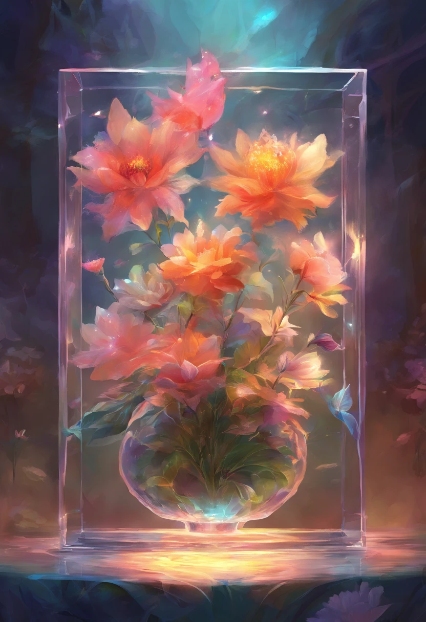 Neonbiotranslucent Cube flower vase.