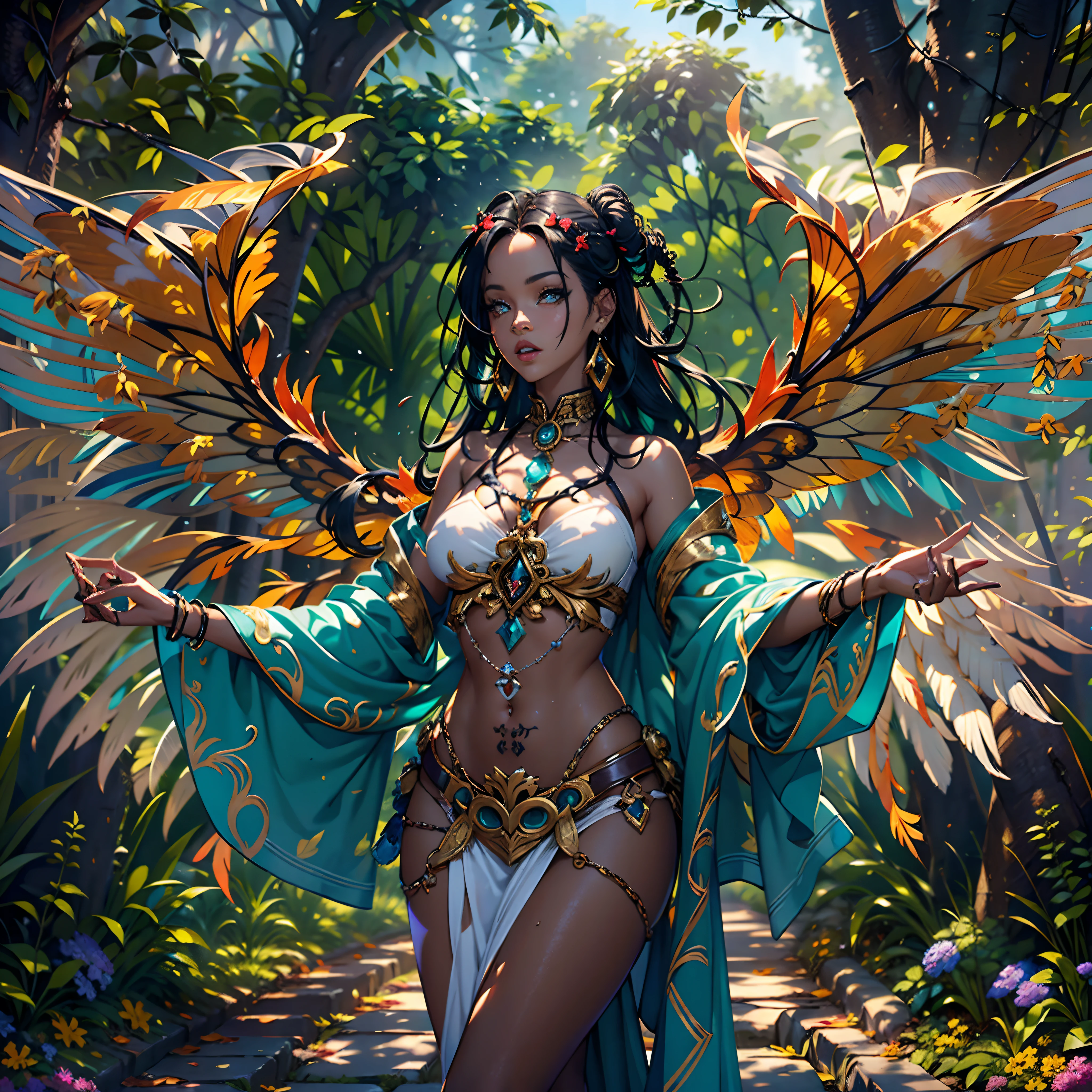 Masterpiece epic Diva Sunlight luminescence volumetric lightning contrast global illumination saturate ultra_high-resolution meticulously intricate analogique pro-photo-realistic ultra_high_quality ultra_high_detail optimal accurate cgi vfx sfx reflex 3dcg max color-coded extreme improved Octane_rendered UHD XT3 64K 32K 16K 8K DSLR HDR unrealengine5 romm rgb pbr 3dcg fxaa blu-ray fkaa txaa rtx ssao enhanced ultra_sharpness ecstatic graduate Will-o'-the-wisp pixie sprite iota garden conceptual angel female Jinx glamour walking Chevaleresque "Rihanna" Cosplay aristocratic Goddess surmounted wings surrounded intertwined feather éblouissantes Valkyrie-wings symmetrical athletic Native tanmed skin african dreads obvious agate perfect divine cheekbones effects reddened embarrassed lazuli gorgeous beautiful_Eyes Brown Pupils Black Iris Turquoise Sapphires Open Mouth Teeth Smiles tongue wet pilot Jacket Floating fringe Pearls Eccentric Cape Levitating Shoulders-Off chemise blanches dentelles clavicules papillotes reveal breasts falling sideboob felt satin orange corsait yellow spinel thick leather skirt soies assortie amples nombril revealing heart belt_chastity crux diamond cadena pubic scarlet pubis-hairy obvious indigo Size silver adorned padlock Gold thighs legs garters Gothic inox boots decorated onyx, Sun urban Outdoor Forest Beholder "medieval" outfits priestess ruby background equirectangular 360 mirror glass reflection monastery opal marble deep path ombre Sundrop lantern decorated dramatic mannequin armor chrome chain flat bands fathoms "Heavy Metal" richly lys rune rose ornate emerald plasma glyph Tourmaline wood leaf Earth engraving lava magic summon monster viceroy incandescent Crystalline invocation creature Queen Bee (EOS R6 135mm 1/1250s f/2.8 ISO400) bees conjuration monarch flowering butterfly dog howling floraison Shiba_Inu CGSCOSITY Hearth Ark Church "Ouroboros" Caduceus Cathedral chef-d&#39 tatoo Bruce_Weber sex girl naked nsfw varied multi etc.