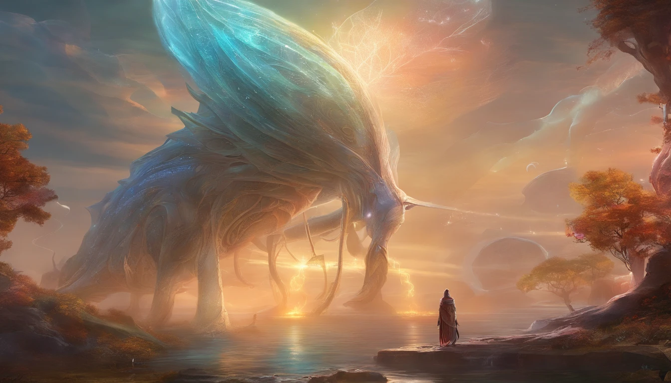 Transparent ethereal alien creatures,中景 the scene is,Full body like, highly detailed surreal vfx,oc rendered,Shot with 70 mm - AR 16:9 --q 2 --s 1000