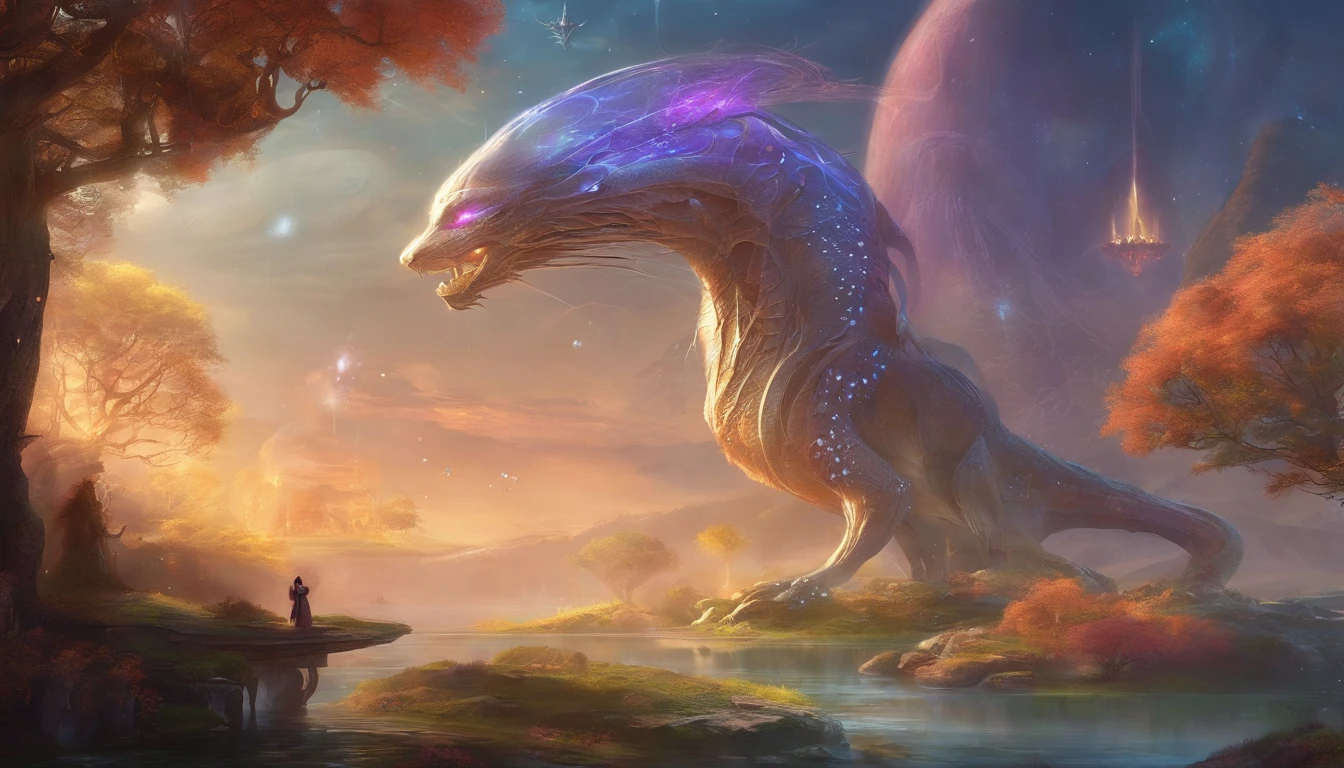 Transparent ethereal alien creatures,中景 the scene is,Full body like, highly detailed surreal vfx,oc rendered,Shot with 70 mm - AR 16:9 --q 2 --s 1000